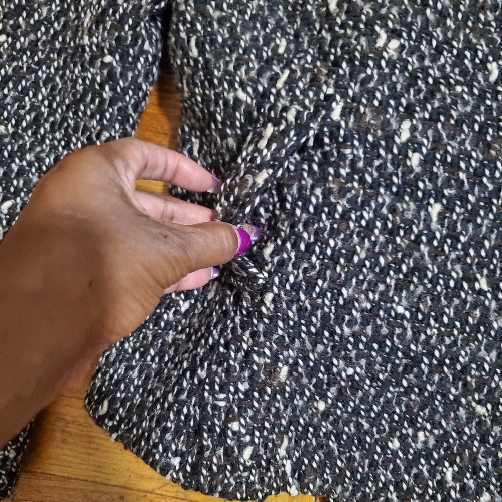 Zara Womens Brown and Black Tweed Boucle Cropped Jacket Size 4 - Picture 4 of 6